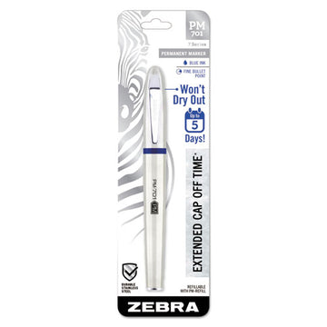 Zebra® Pm-701 Permanent Marker, Medium Bullet Tip, Blue freeshipping - TVN Wholesale